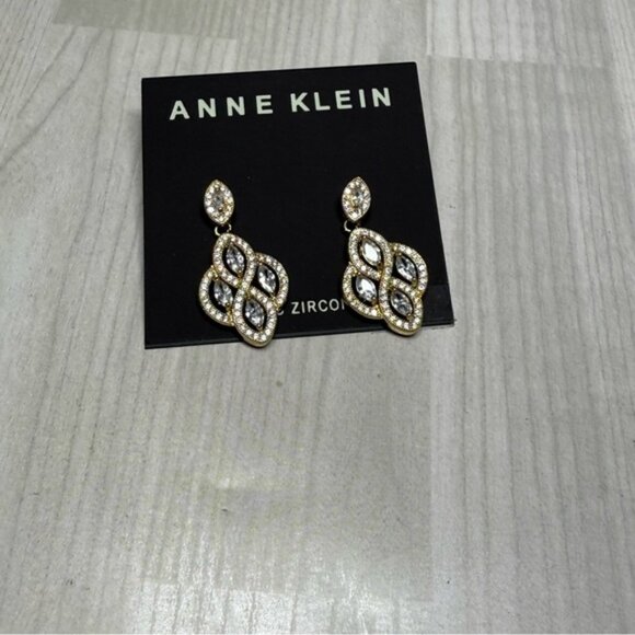 Anne Klein & Napier Bundle Gold and Silver Geometric Drop Earrings - Picture 2 of 5